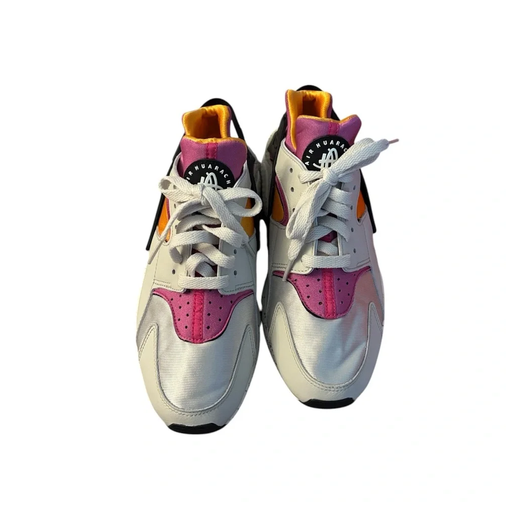 Nike Men’s Air Huarache Sneakers in Light Bone/Lethal Pink